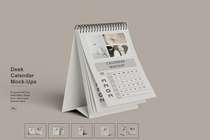 Desk Calendar Mockups, a Poster Template by Pexelcorner