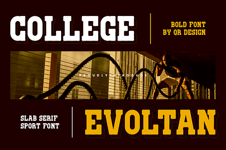 College Evoltan - Sport Slab Serif, a Slab Serif Font by QR Design Studio