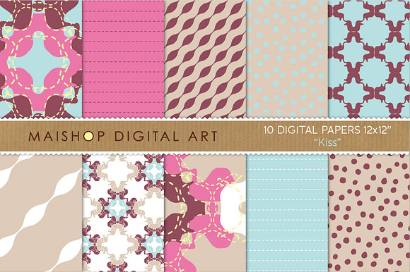Digital Papers Kiss preview 4
