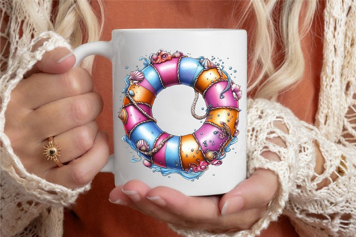 Whimsical Summer Lifebuoy Clipart, an Illustration by designcity5 (Photo 5 of 5)