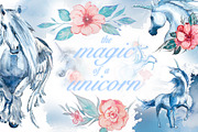 Watercolor Magic of Unicorn Clipart, an Animal Illustration by ArtCreationsDesign (Thumbnail 1 of 7)