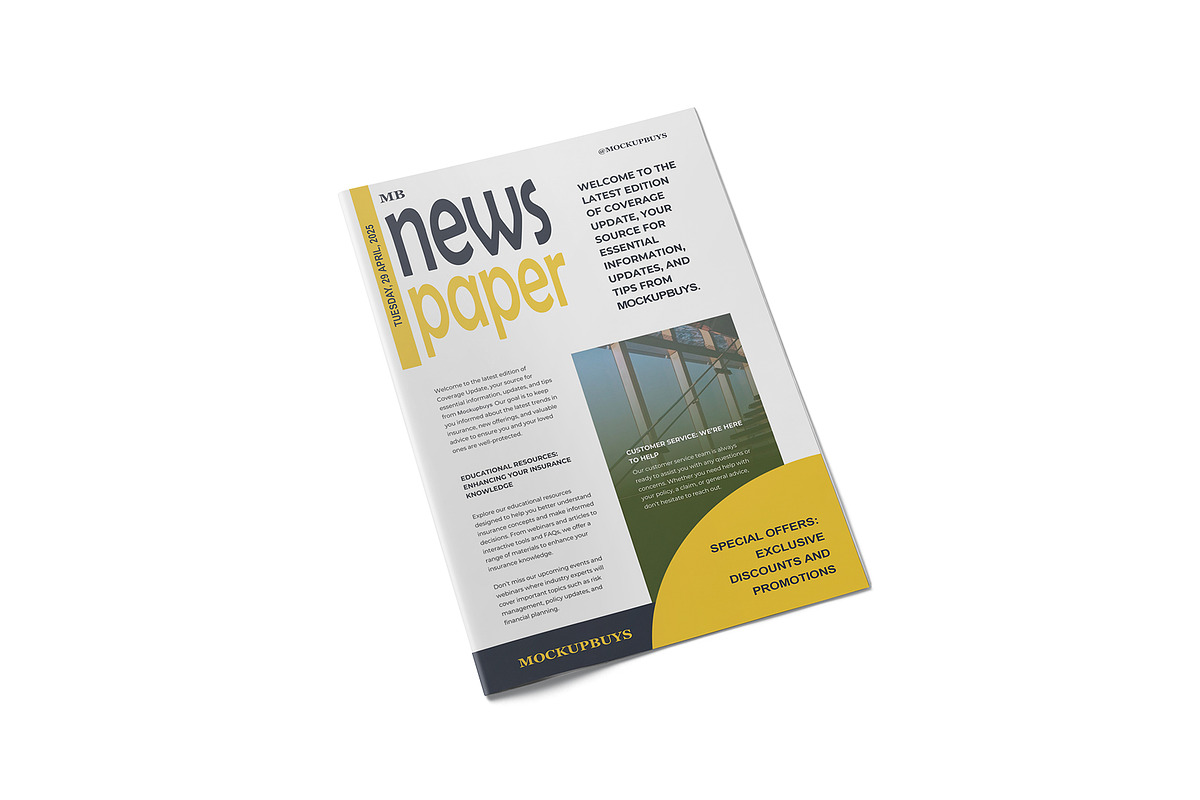 Newspaper Mockup, an Advertising Mockup by mockupbuys (Photo 6 of 10)