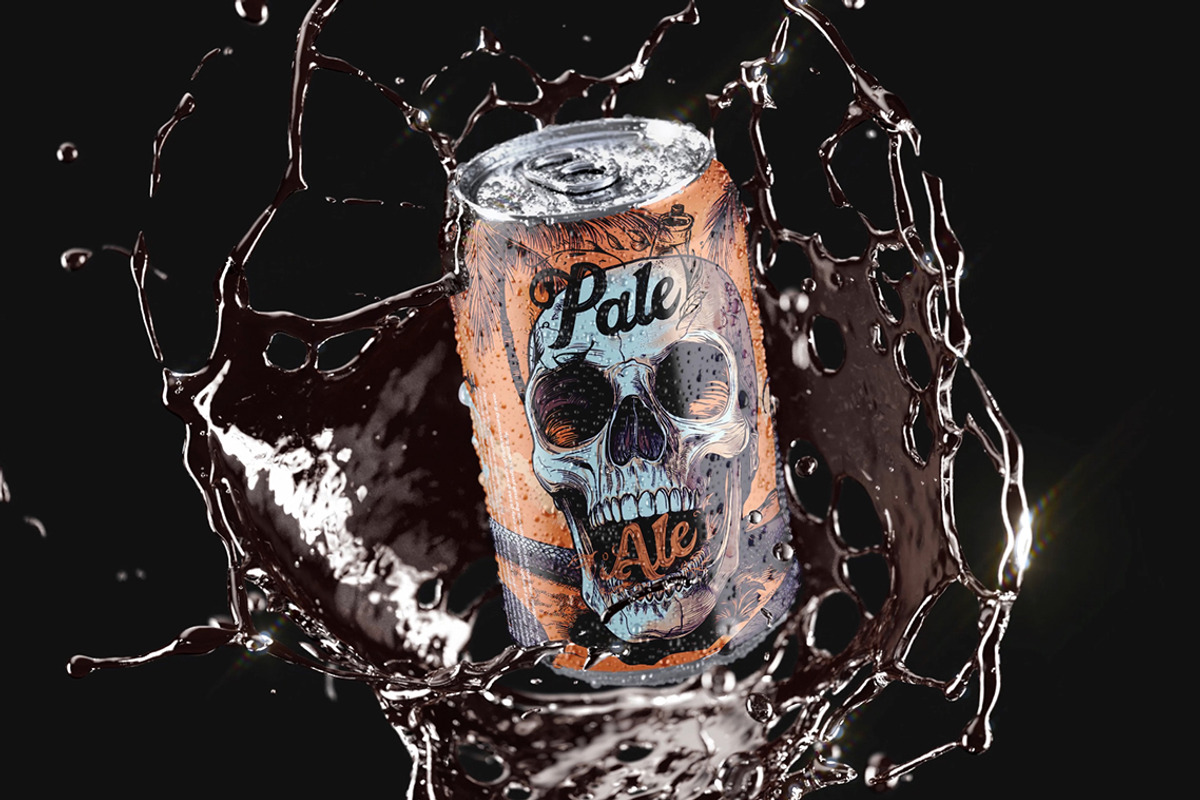 Can With Splash Slow Motion Mockup, a Product Mockup by rebrandy (Photo 5 of 10)