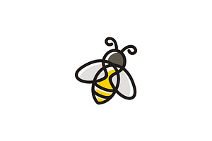 Cute Flying Bumble Bee Wings Logo