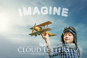 40 Cloud Letter Photoshop Brushes