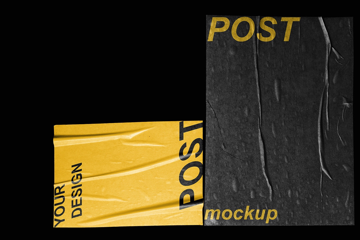 POST - Poster Wrinkle Mockup, a Texture Graphic by Bolderaja1 Studio (Photo 6 of 10)