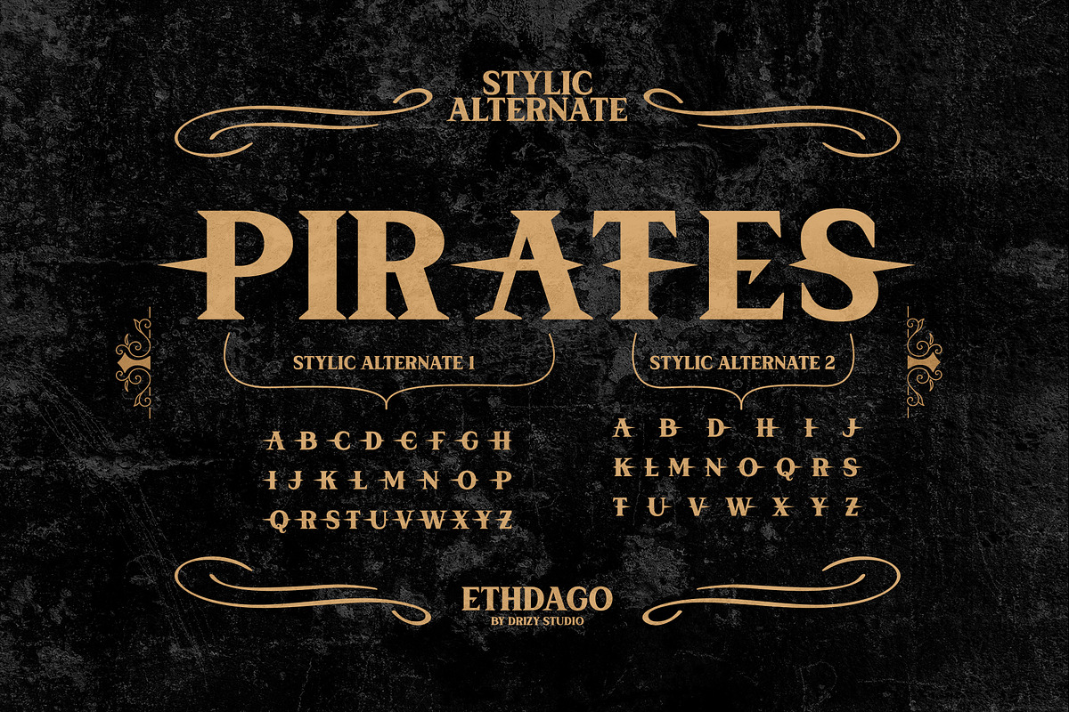 Ethdago - Vintage Classic Font, a Serif Font by Drizy (Photo 8 of 9)