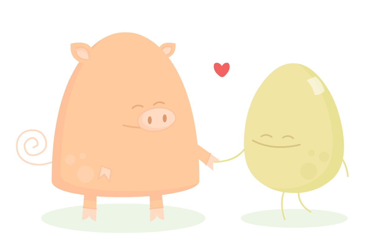 Ham and Eggs, an Illustration by Illustrations & Templates