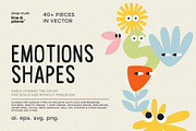 Vector Emotions Shapes - 40+ Pieces, an Object Graphic by line & plane (Thumbnail 1 of 7)
