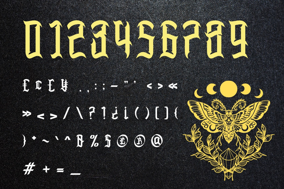 Deaths Hallows- Medieval Blackletter, a Blackletter Font by Dhabee (Photo 8 of 17)