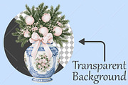 Watercolor Chinoiserie Christmas PNG, a Seasonal Illustration by Canvas Craft (Thumbnail 2 of 10)