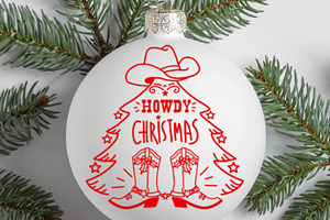 Cowboy Christmas SVG, PNG Howdy