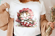 Whimsical Summer Cat Clipart, an Illustration by CreationArt (Thumbnail 3 of 7)