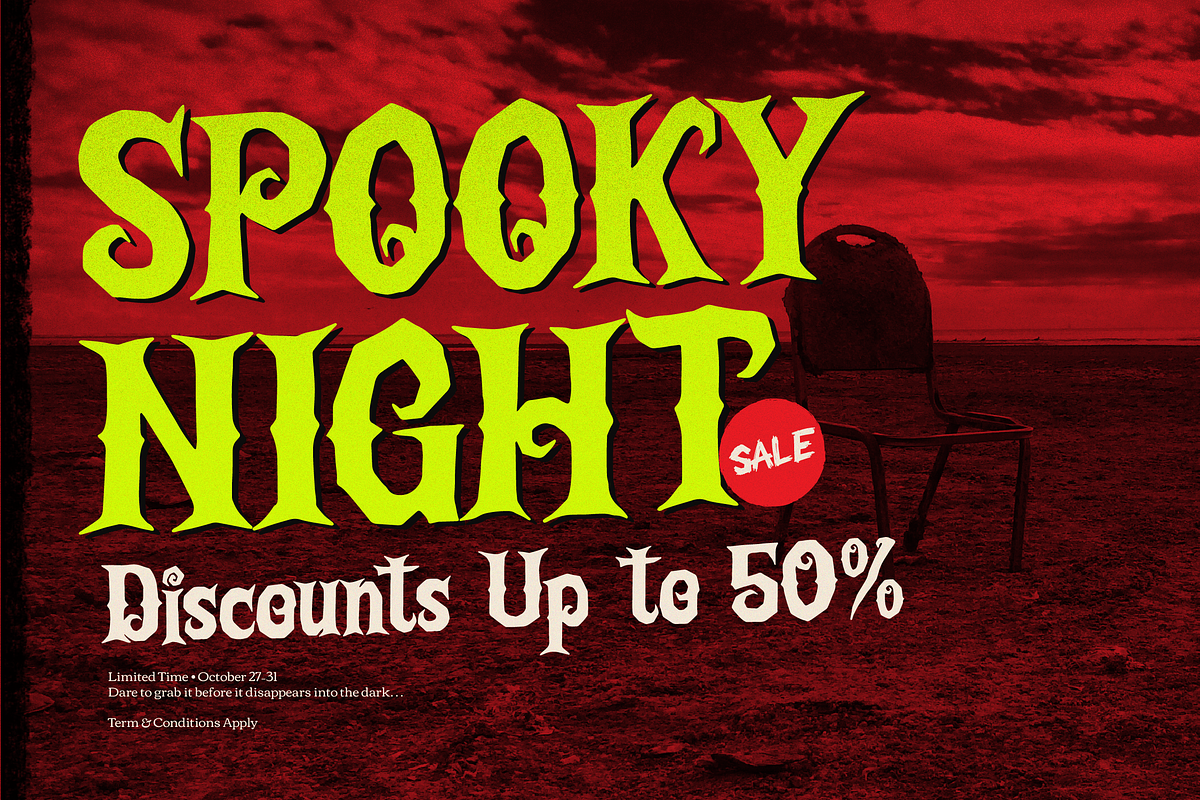 Laugh Tales | Horror Halloween Font, a Font by Denustudios (Photo 5 of 12)