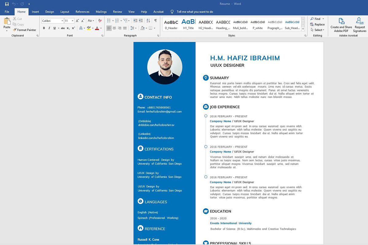 Clean Resume/CV, a Resume Template by Graphicalark (Photo 4 of 5)