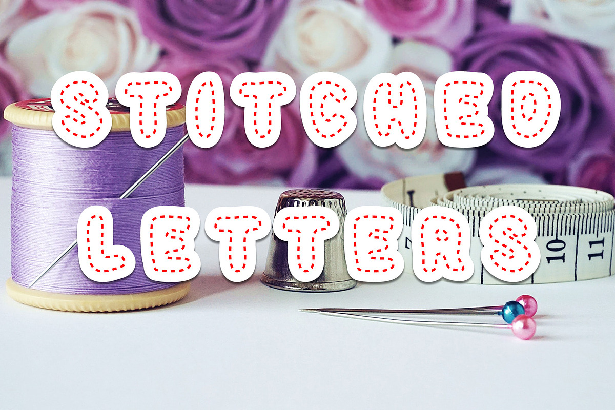 Stitched Letters SVG Font, a Font by vladocar (Photo 1 of 6)