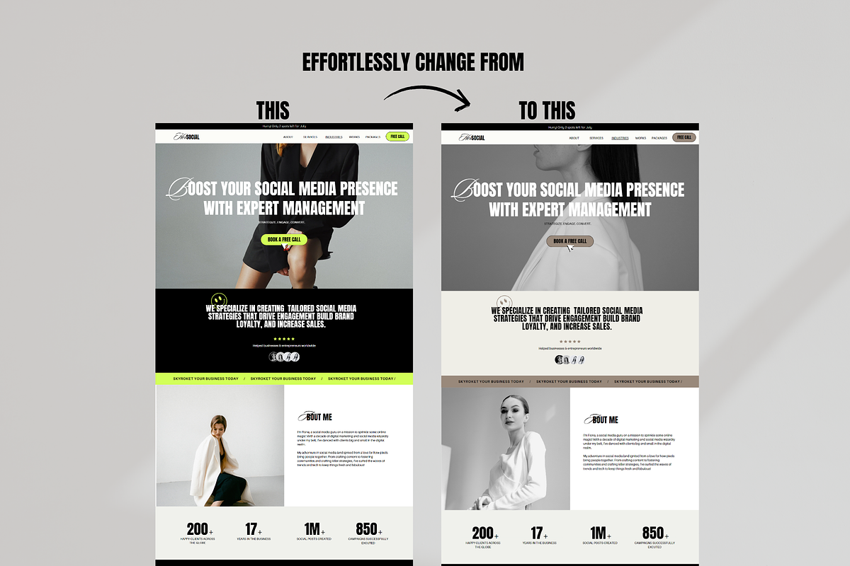 Bold Website Template Canva, a Landing Page Template by Row Creative (Photo 7 of 9)