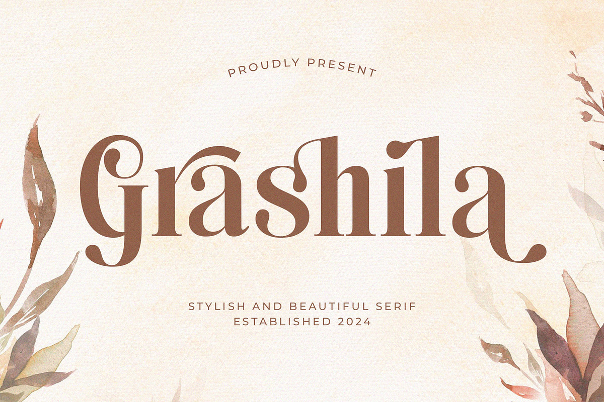 Grashila - Stylish & Beauty Serif, a Serif Font by Jimoji (Photo 1 of 7)