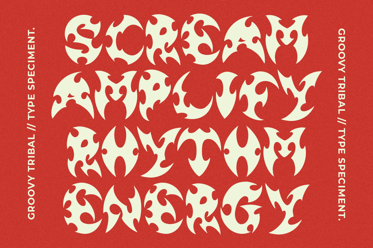 GF Tribal Brutal Display Font, a Font by GroovyFontCo (Photo 4 of 7)