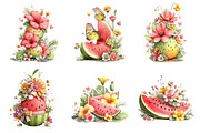 Whimsical Summer Watermelon Clipart, an Illustration by Libby Wishes (Thumbnail 3 of 4)