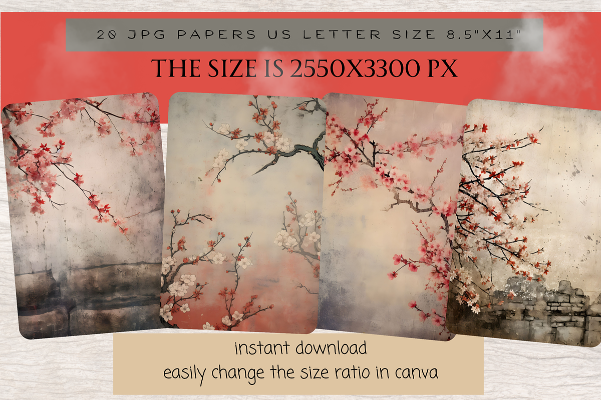 EDO PERIOD JUNK JOURNAL PAGES, a Decorative Illustration by Daring Digies (Photo 7 of 16)