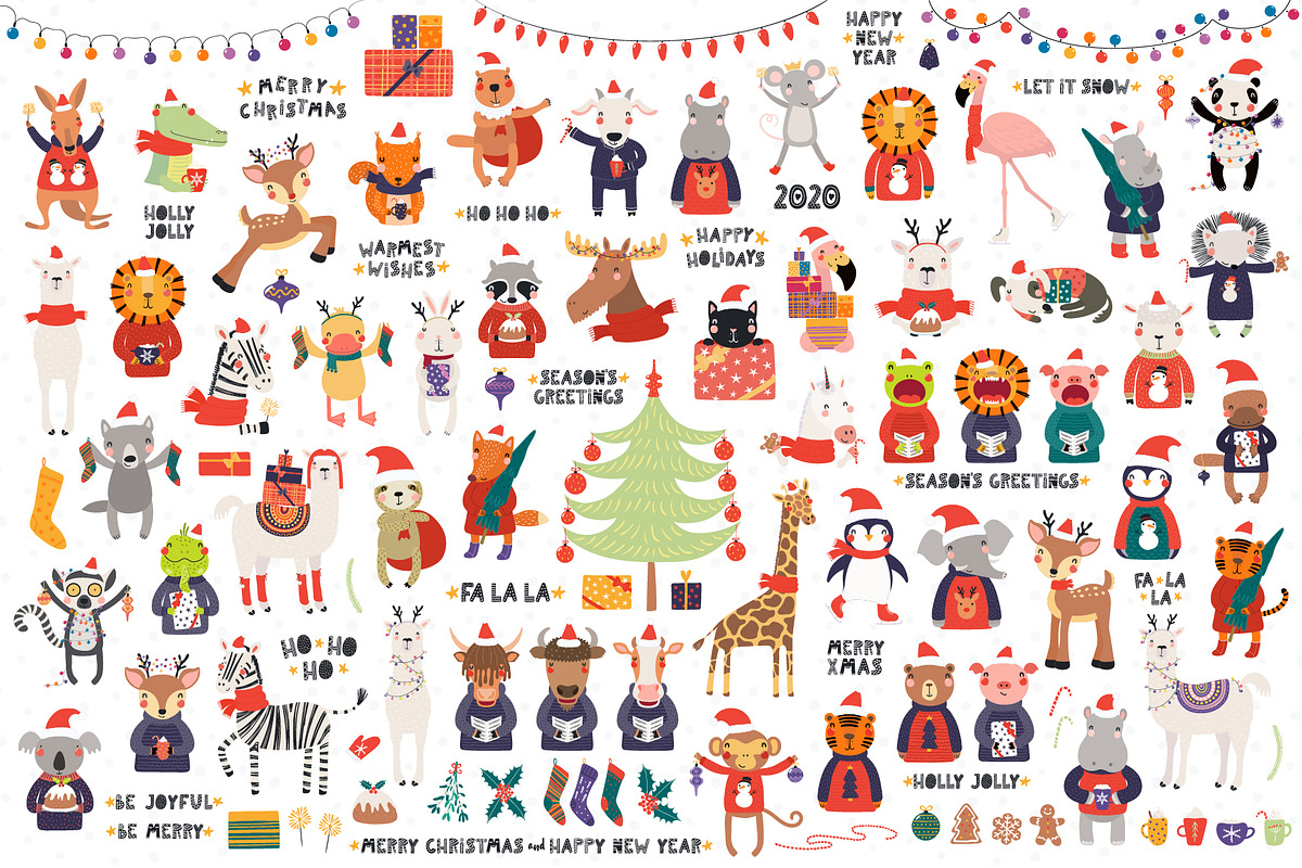 Christmas Is Here, Cute Graphics, an Animal Illustration by sceptical cactus (Photo 2 of 16)