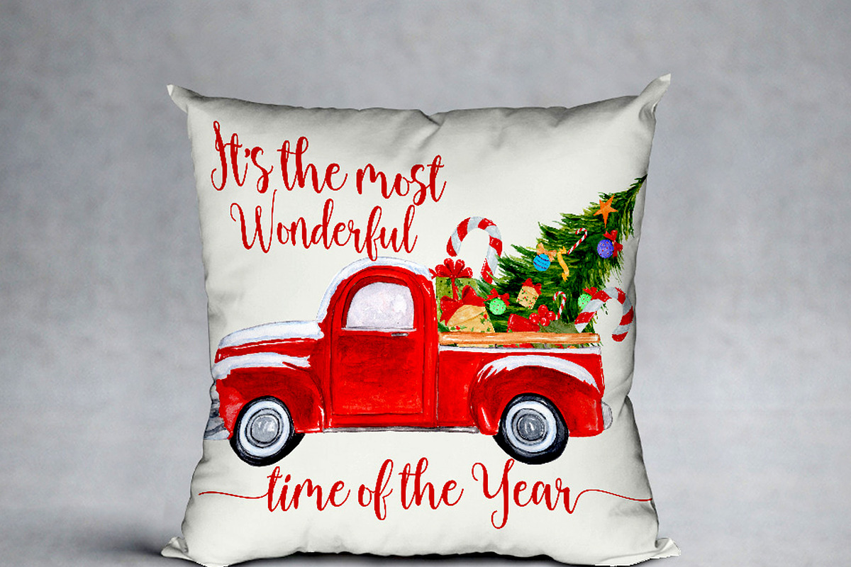 Christmas Red Truck Sublimation, an Illustration by vivastarkids (Photo 6 of 6)