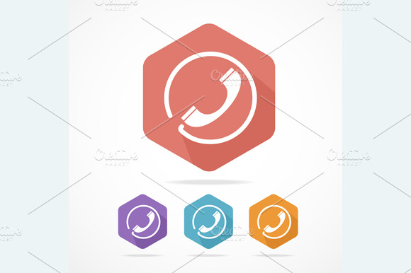 Phone Tube Flat Icons Set. Vector