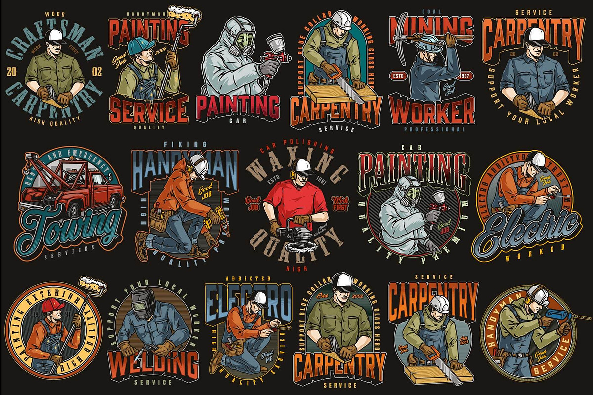 Handymen t-shirt designs, a Branding & Logo Template by DGIM studio (Photo 3 of 12)