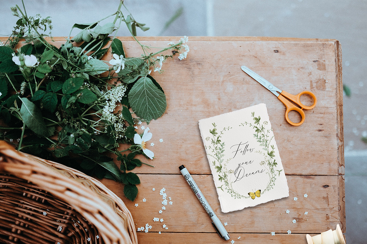 WILDFLOWERS delicate floral clipart, a Person Illustration by long summer (Photo 9 of 12)