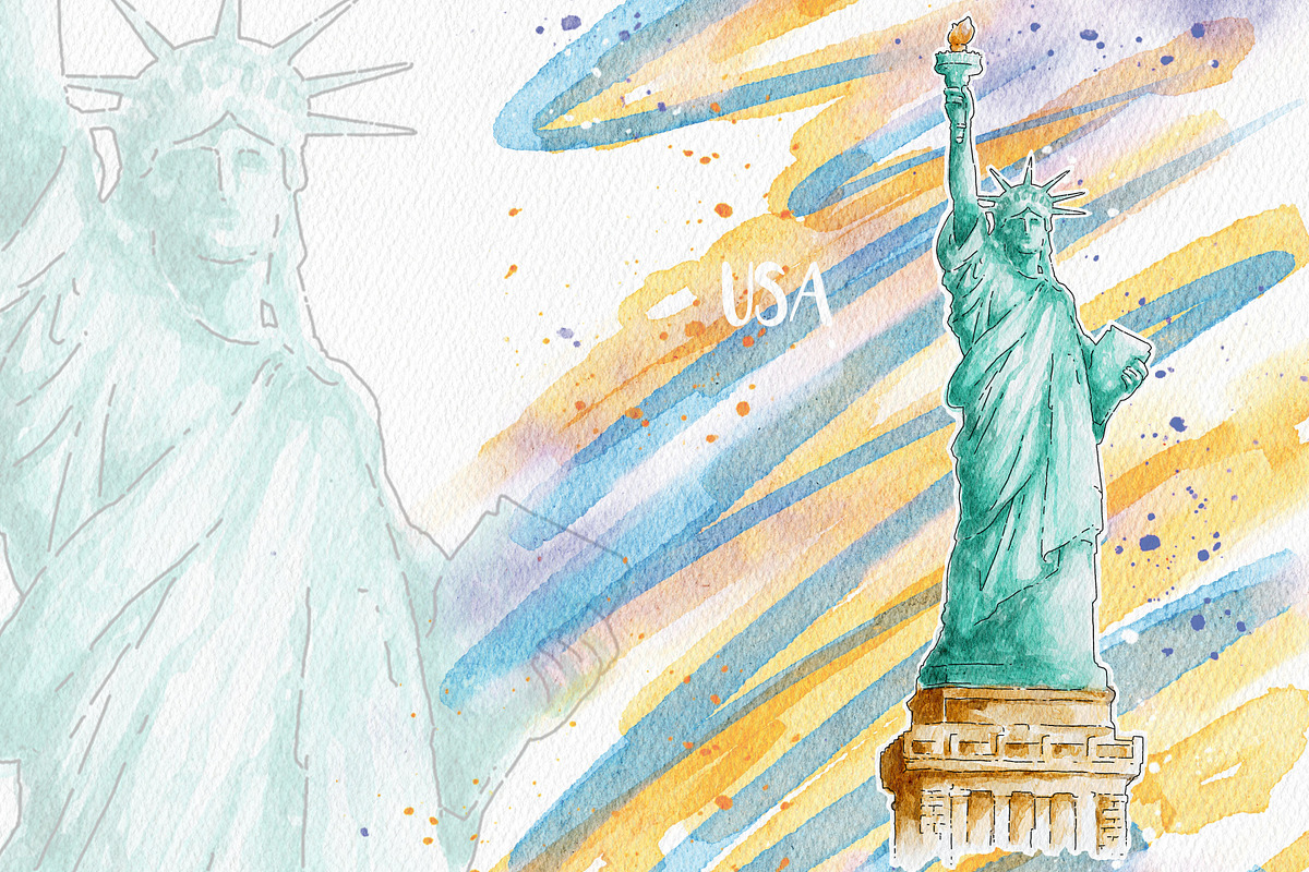Water Color Landmark, an Object Graphic by NStudio (Photo 3 of 12)