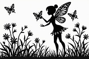Silhouette of Fairy with Butterflie, an Illustration by Amazin_art (Thumbnail 3 of 21)