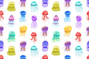 Jellyfish seamless pattern, an Animal Illustration by Good Studio (Thumbnail 1 of 3)