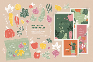 Minimalist vegetables collection