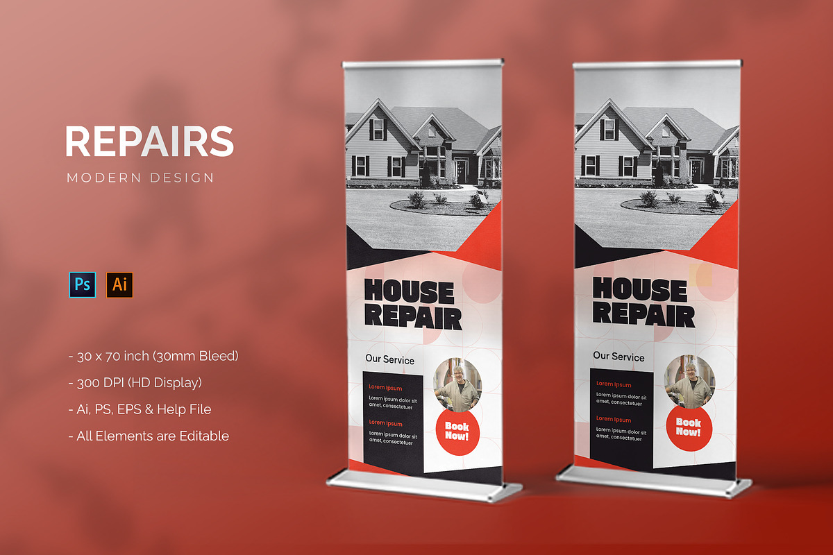 Repairs - Roll Up Banner, a Print Template by StreaksideStd (Photo 1 of 2)