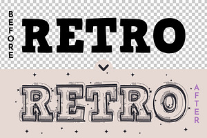 Retro Star - Editable Text Effect