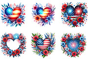 4th of July Love Clipart, an Illustration by DreamArtGraphic (Thumbnail 3 of 4)