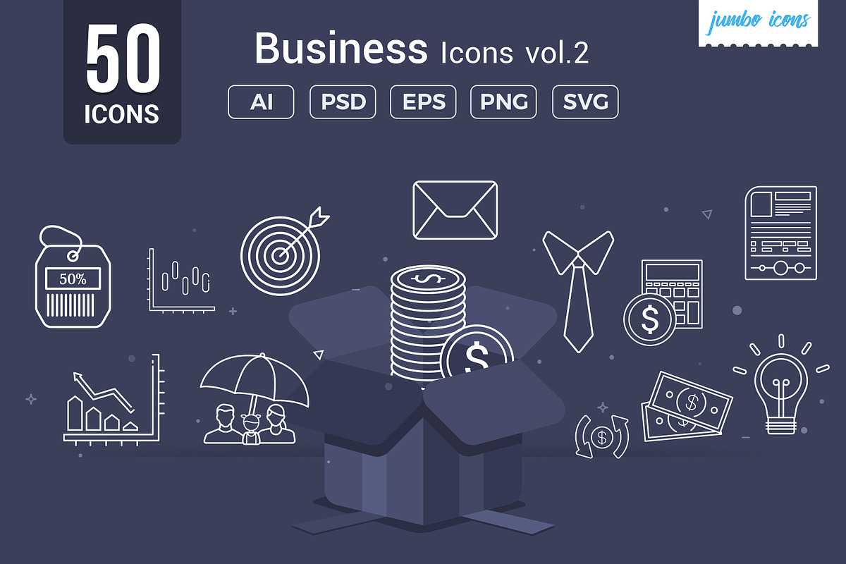 Business Line Vector Icons V2, an Outline Icon by Jumbo Icons (Photo 1 of 5)