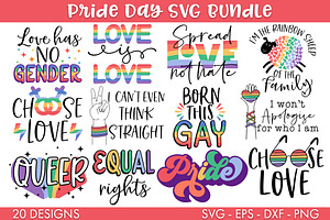 Retro Pride Day LGBTQ SVG Bundle PNG, a Seasonal Illustration by Freeling Design House