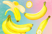Watercolor Bananas Illustration Set, a Food Illustration by Olexandra Mur (Thumbnail 3 of 9)