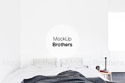 Bedroom mockup Empty wall mock up 38, a Print Template by MockUpBrothers (Thumbnail 1 of 5)