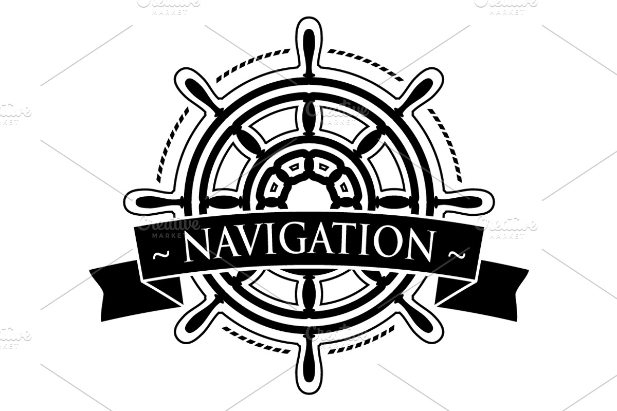 Nautical Logo. Vector Steering Wheel preview 4