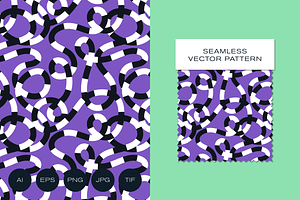 Black and White Curvy Lines Pattern