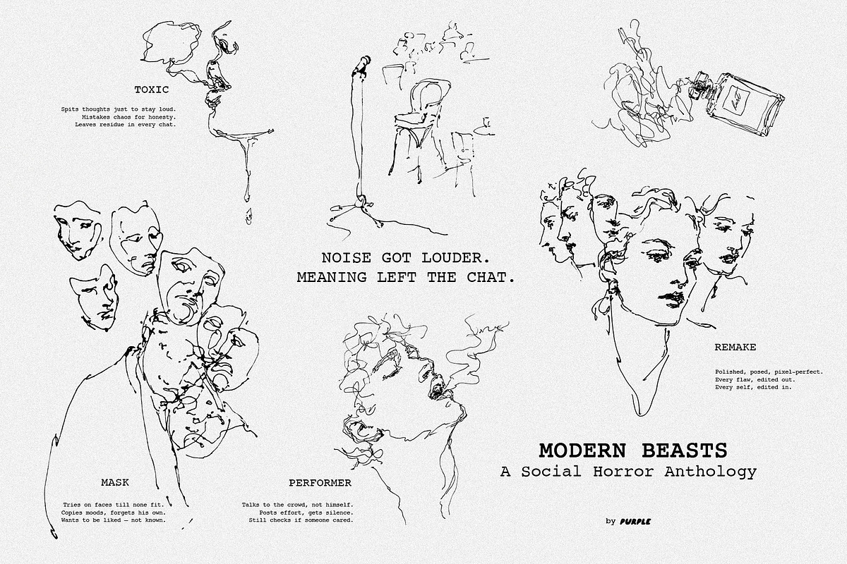 Modern Beasts: Social Horror, a Person Illustration by Purple (Photo 8 of 10)