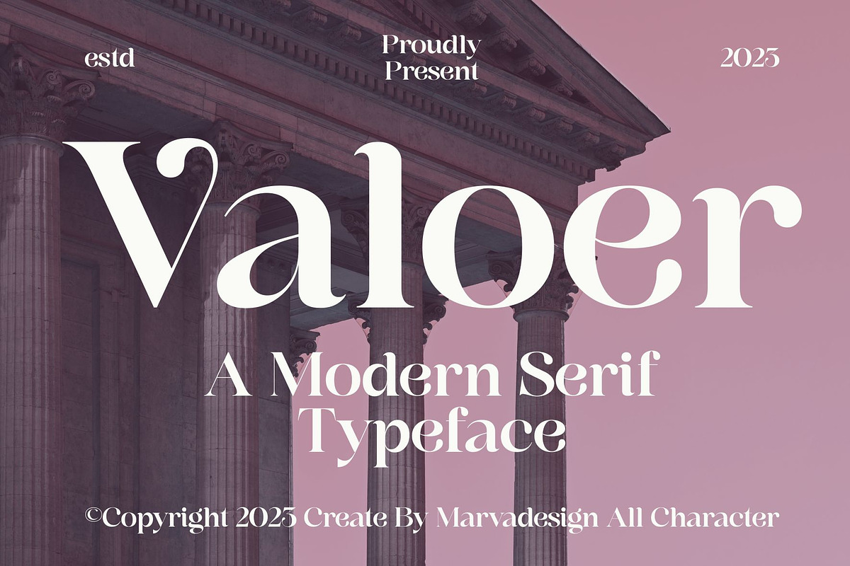 Valoer - A Modern Serif Font, a Serif Font by Marvadesign (Photo 1 of 8)