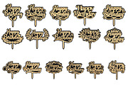 Birthday Cake Topper Laser Cut SVG, an Object Graphic by DreamCafeArt (Thumbnail 3 of 6)