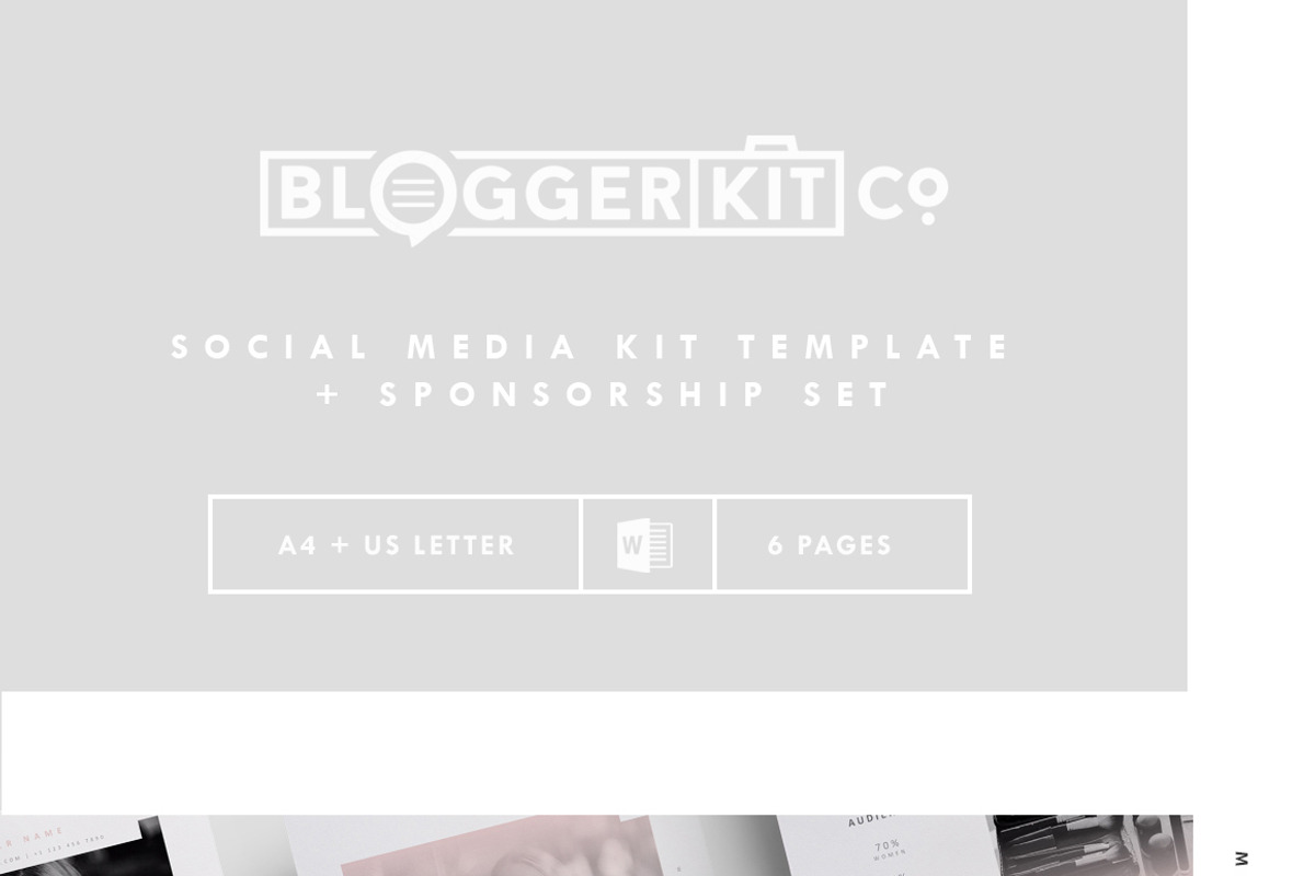 Social Media Kit Template Set | 6Pgs, a Social Media Template by Blogger Kit Co. (Photo 5 of 5)
