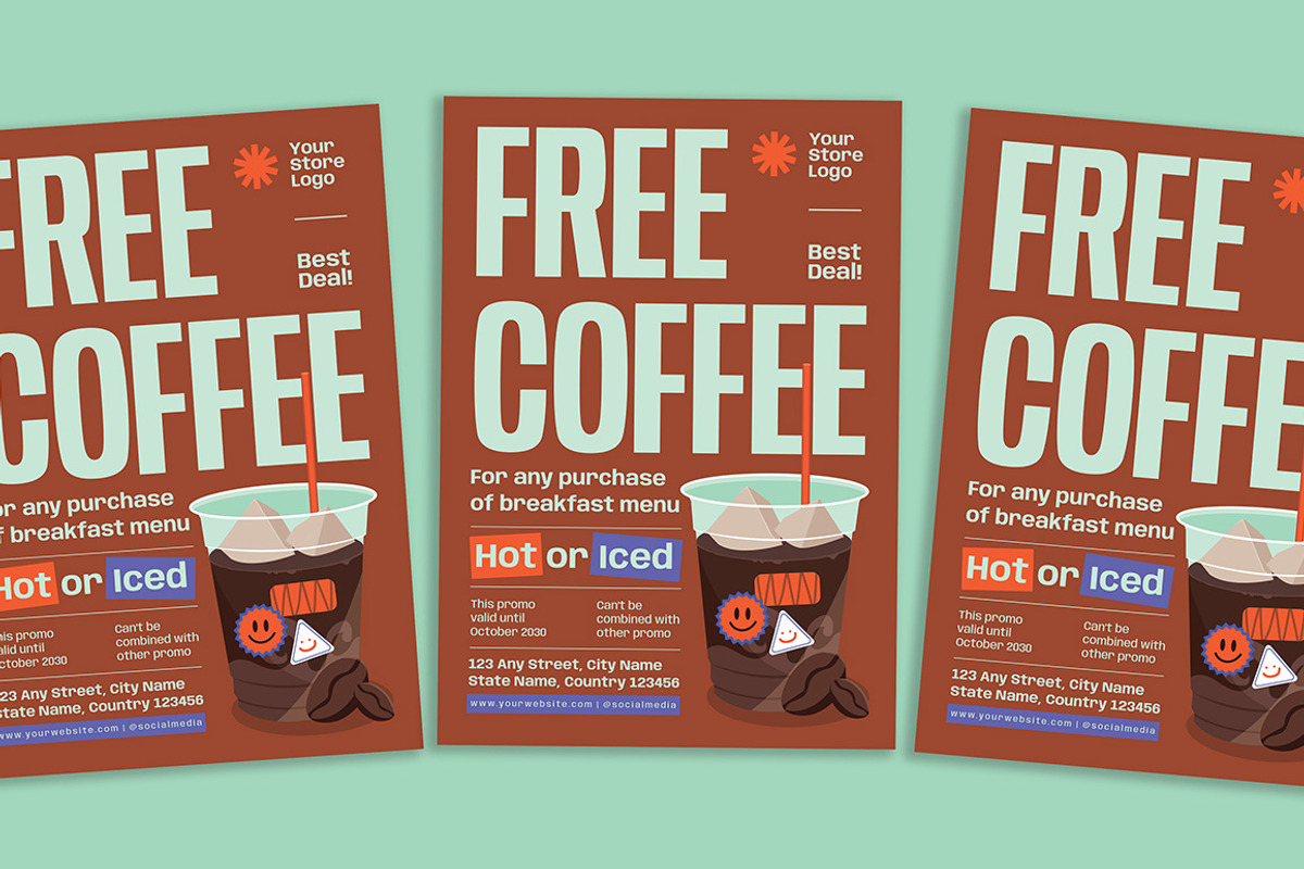Free Coffee Flyer, a Flyer Template by Gumico Studio. (Photo 1 of 3)