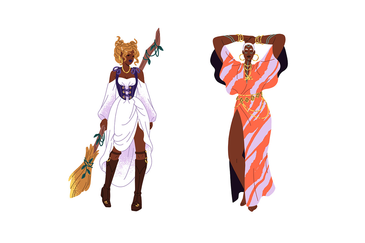 Modern young witches set, a Person Illustration by PaperTrident (Photo 5 of 5)