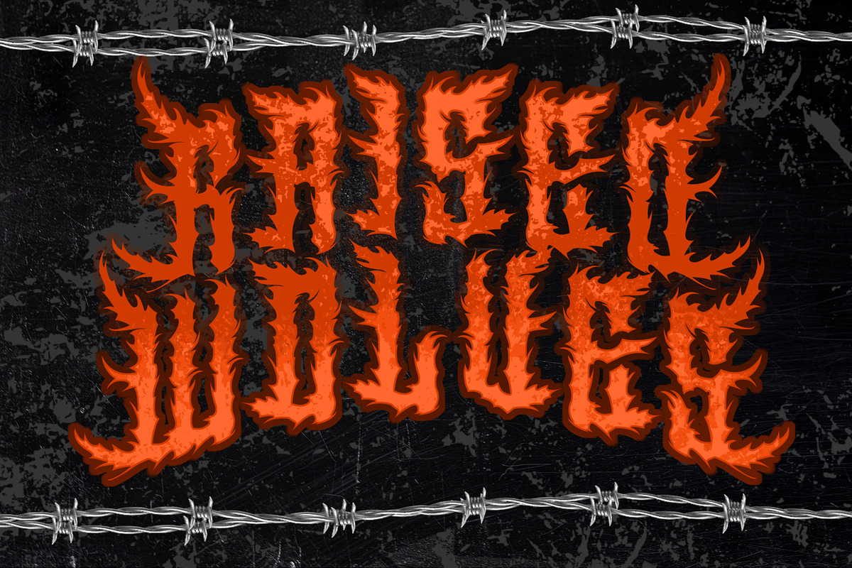 AlesA Modern Metal Horror Font, a Blackletter Font by dansdesign (Photo 2 of 7)